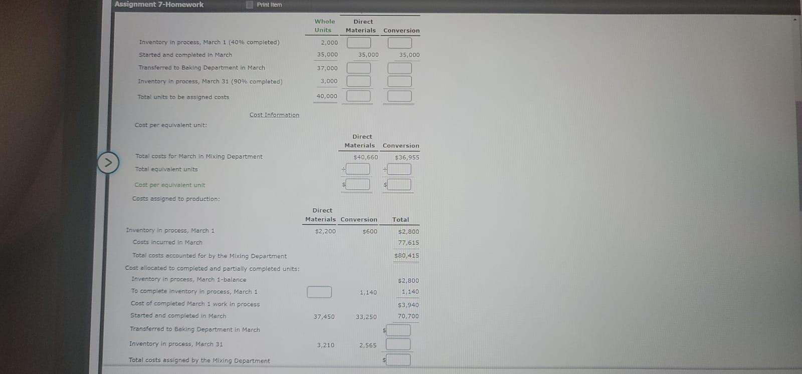 process. The inventory of Work in Process Rolling on September 1 and