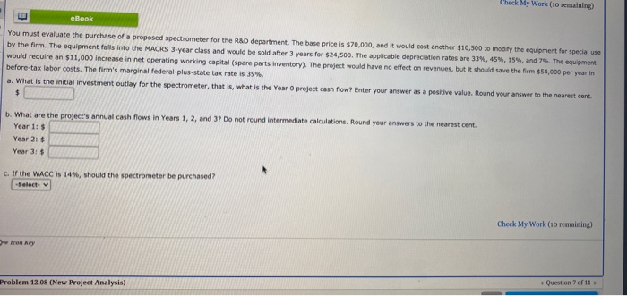  Check My Work (10 remaining) eBook You must evaluate the purchase