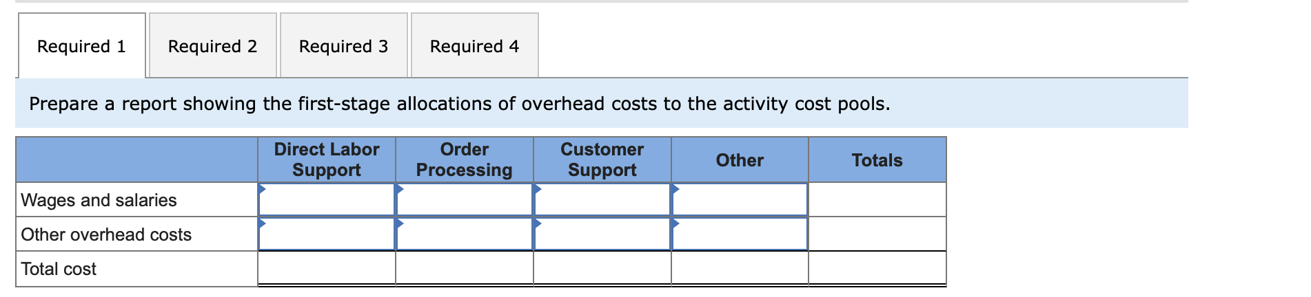 Exercise (LO7-2, LO7-3, LO7-4, LO7-5) Advanced Products Corporation has supplied the following