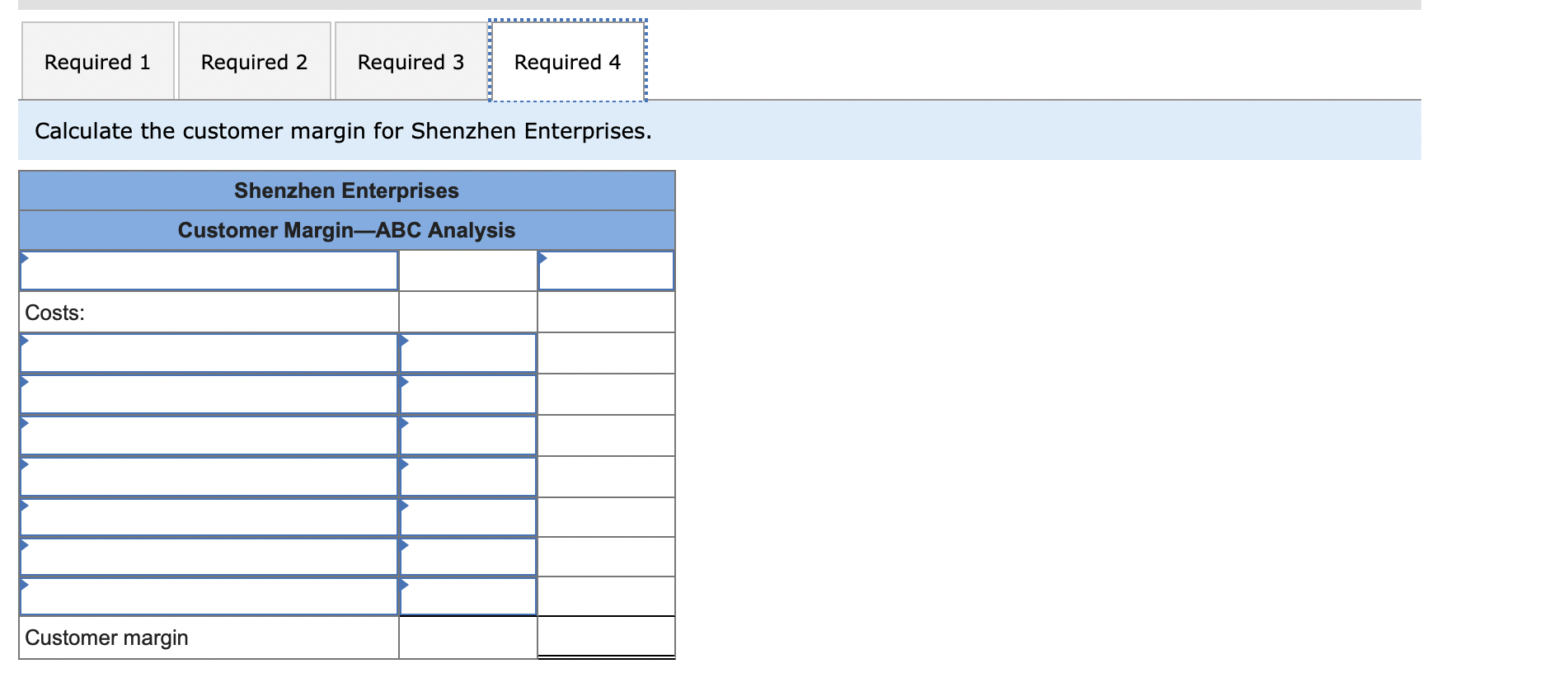 Pool Supporting direct labor Order processing Customer support Other Activity Measure Number