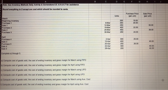  B C D E F G H 1 Note: See Inventory