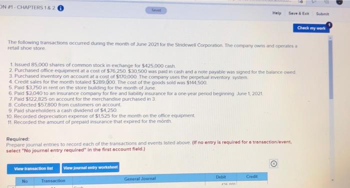  ON 11-CHAPTERS 1 & 2 Help Save & E Submit Check