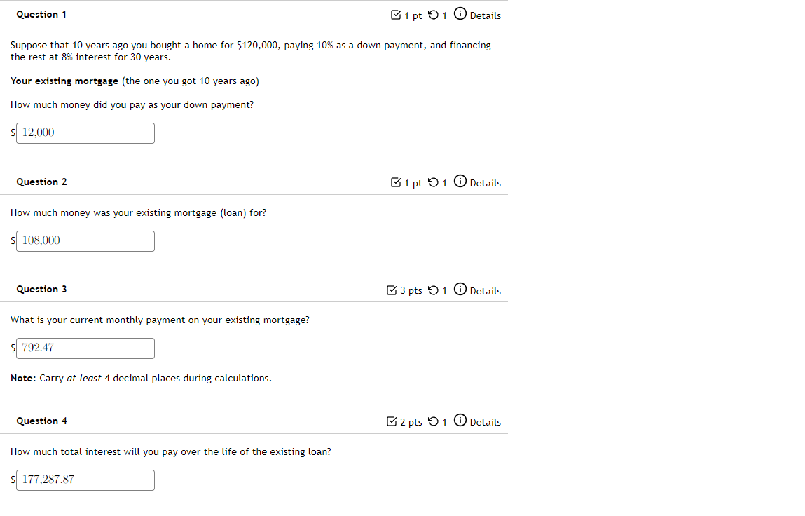 Question 12: How much total interest will you be paying (consider the