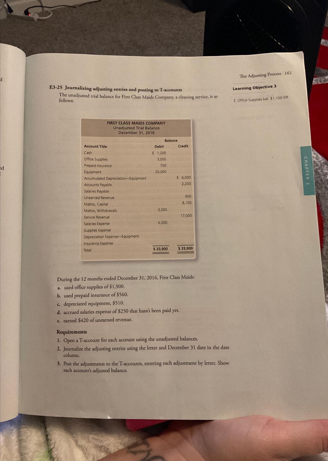  The Adjusting Process 161 E3-25 Journalizing adjusting entries and posting to