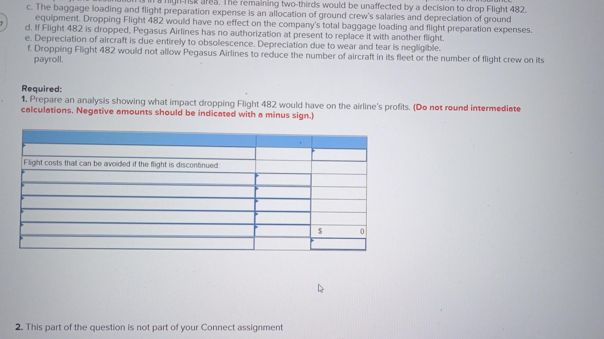 Pegasus Airlines. In an effort to improve the company's performance, consideration is