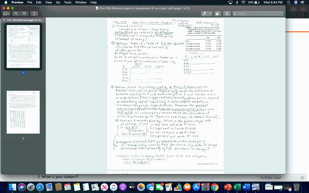 Wed 5:44 PM QE Finc 355-Revised pages of Assignment #1 on chap.