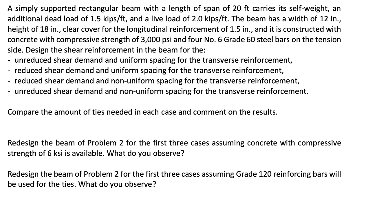  A simply supported rectangular beam with a length of span of