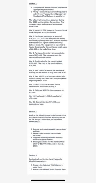 section 3. here are the detail answers of section 1 thank you.