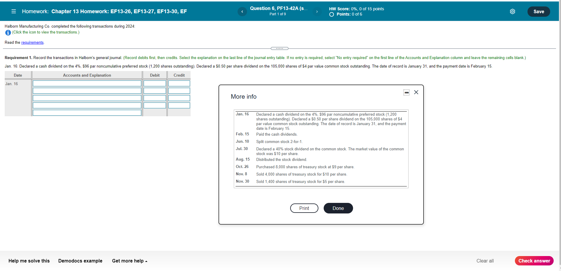= Homework: Chapter 13 Homework: EF13-26, EF13-27, EF13-30, EF Question 6,