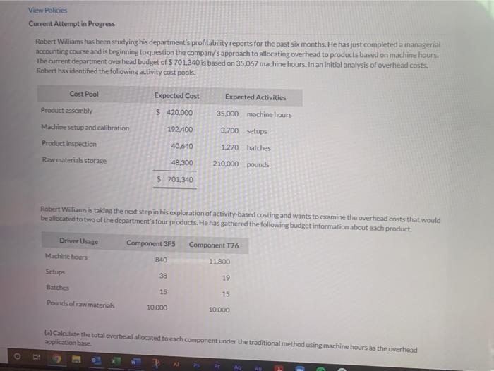  View Policies Current Attempt in Progress Robert Williams has been studying