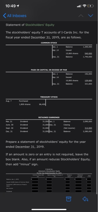 10:49 < All Inboxes Of St'XkhOlders' Equity The Stockholders' T Of I-Cards