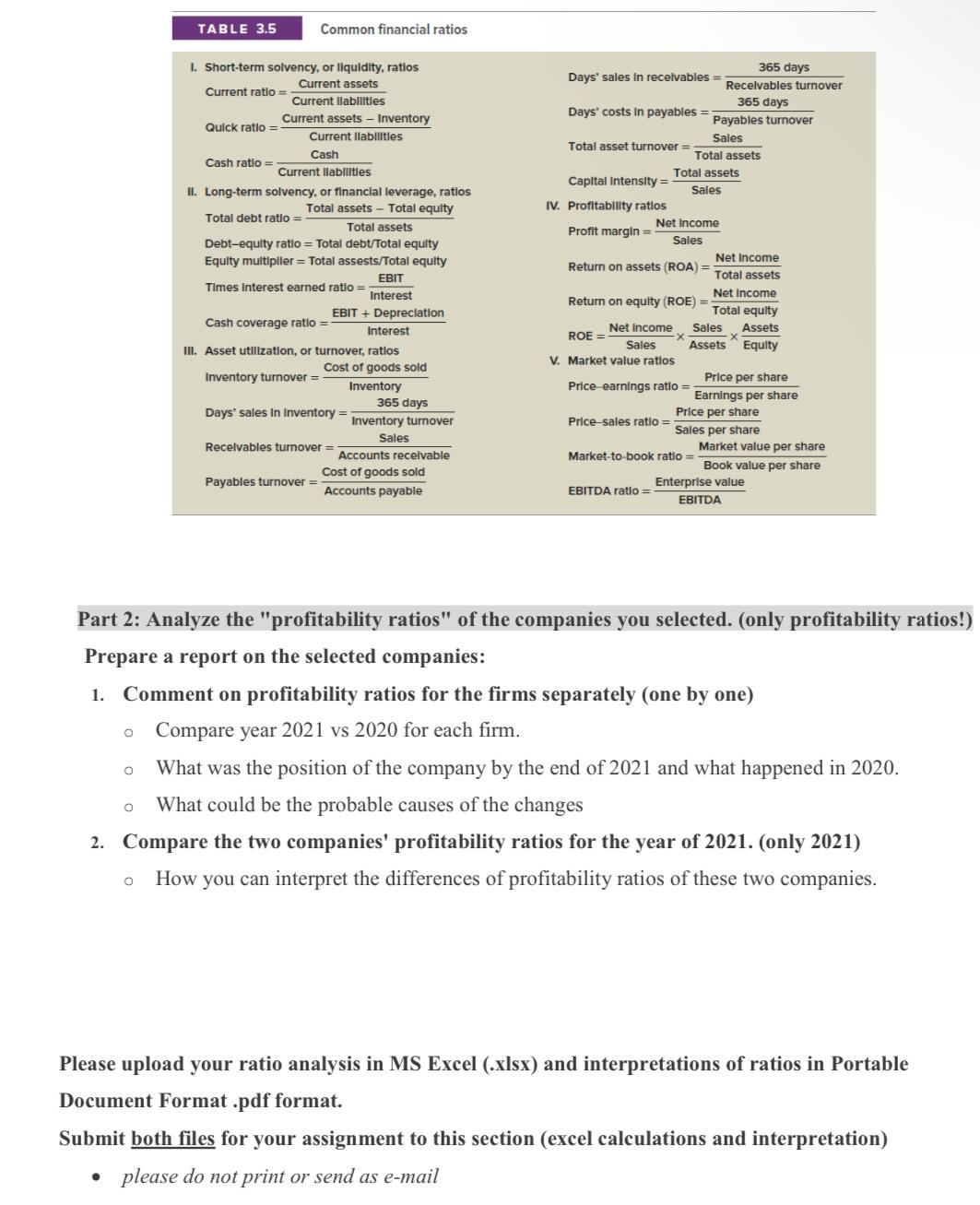  Select two different corporations ( from the same industry ) publicly