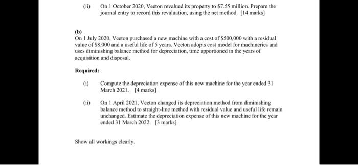 cost (20 year original life) 12,000 Accumulated depreciation as at 1 April