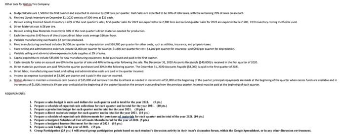 5, 6, and 7 please thank you GRILTON TIRE COMPANY Balance Sheet