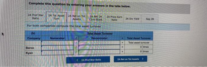 financial statements of two companies competing in the same industry follows. Barca