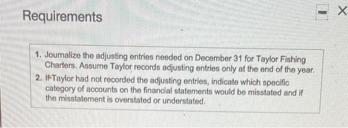 please answer in excel Requirements 1. Journalize the adjusting entries needed on