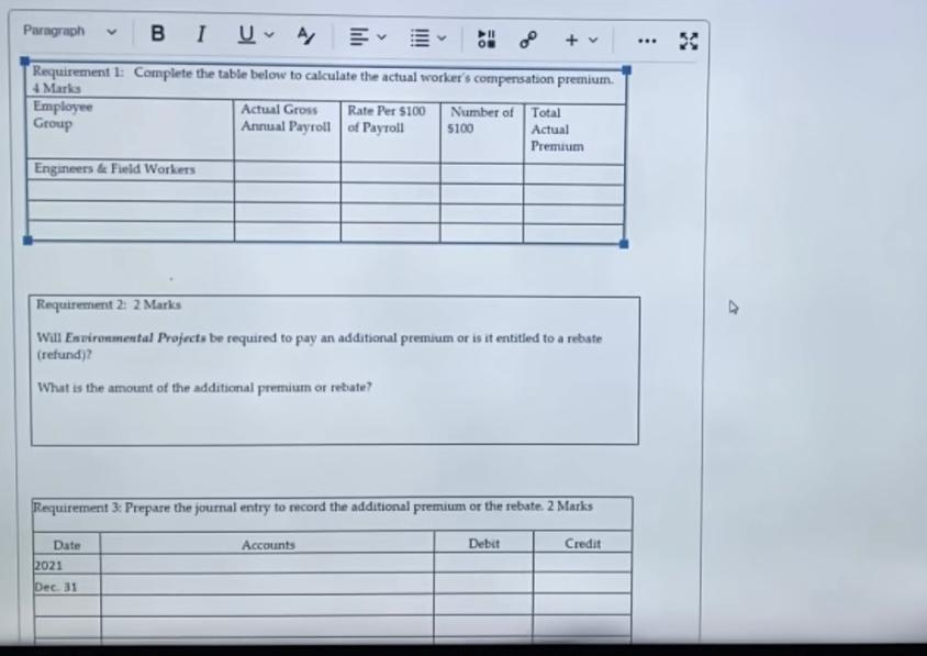 the year. It has only has one category of workers which includes
