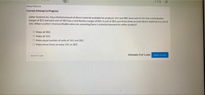 6) -/15 E View Policies Current Attempt in Progress Letter Systems Inc.