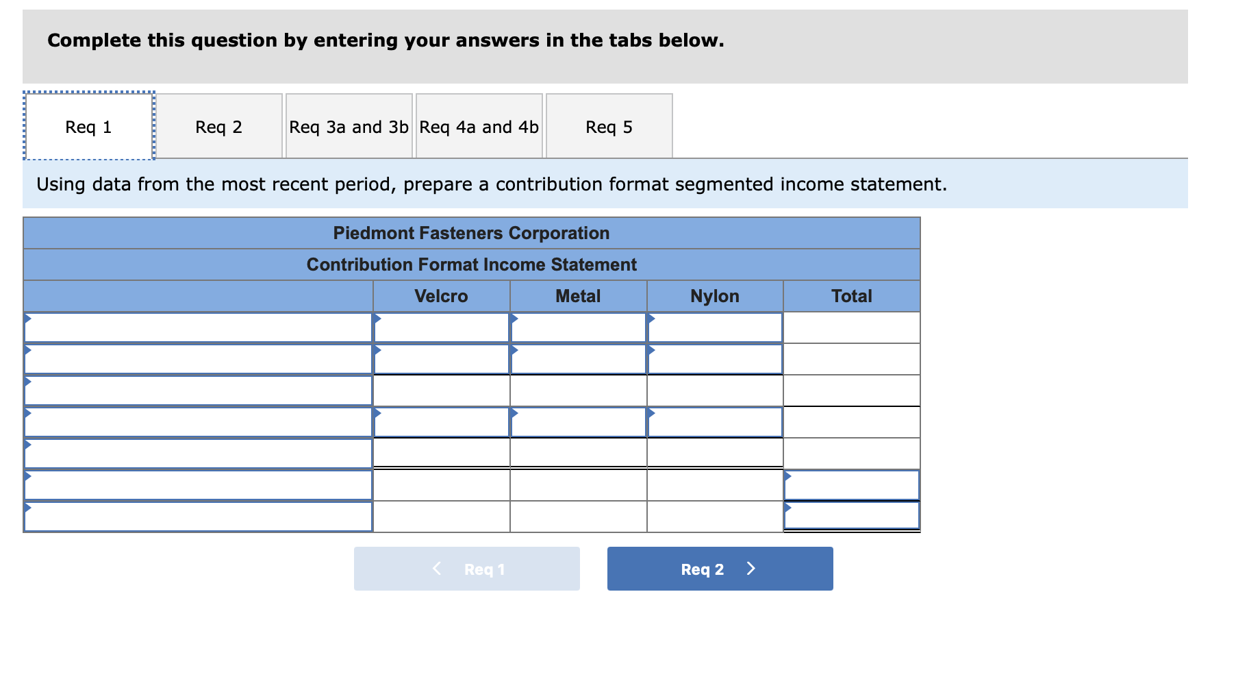 (Static) (L07-5] Piedmont Fasteners Corporation makes three different clothing fasteners in its