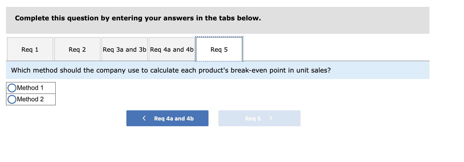 these products appear below: Annual sales volume Unit selling price Variable expense