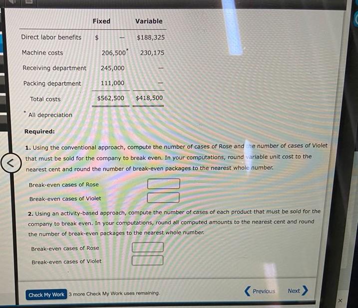 to requirement. thank you ABC and CVP Analysis: Multiple Products Good Scent,