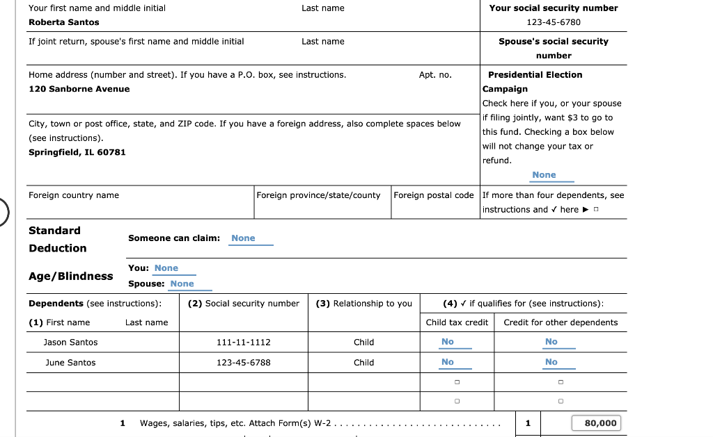 60781. Her Social Security number is 123-45-6780. Roberta has been divorced from