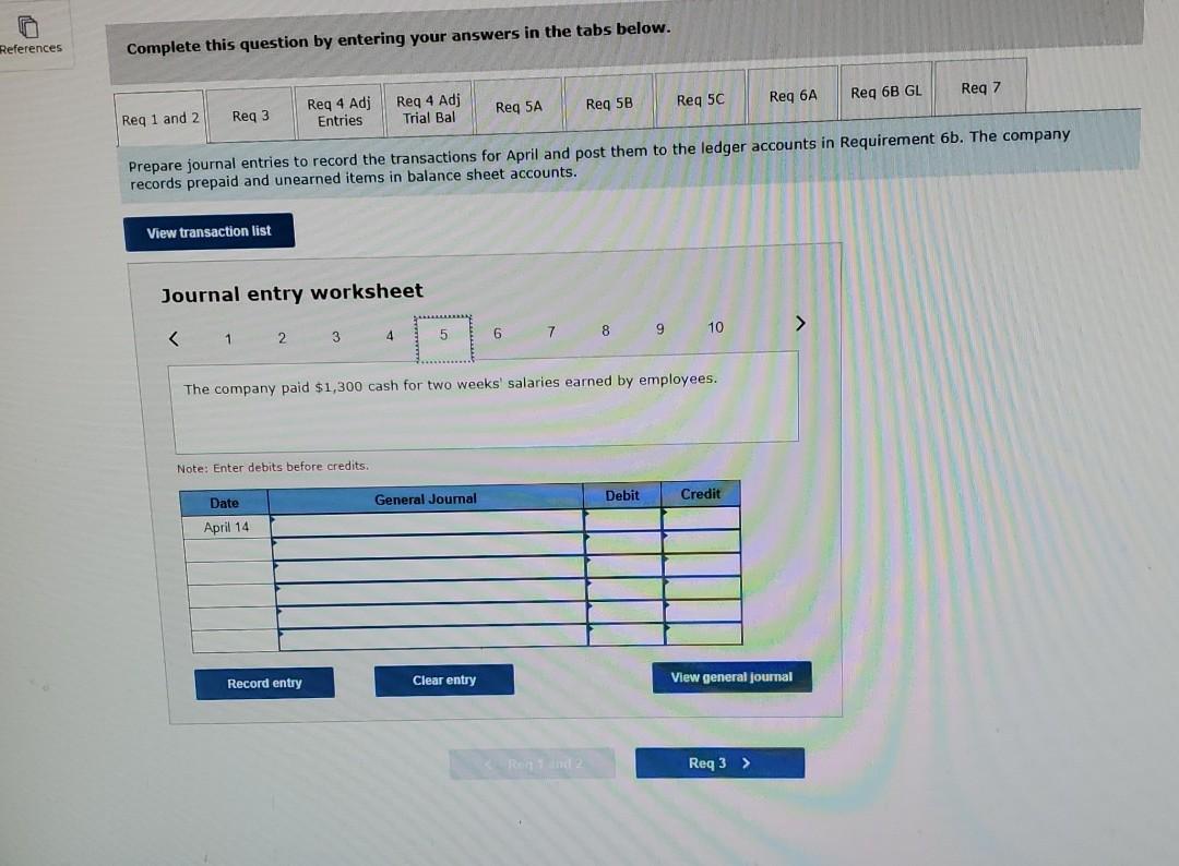 space by paying $2,800 cash for the first month's (April) rent. 3