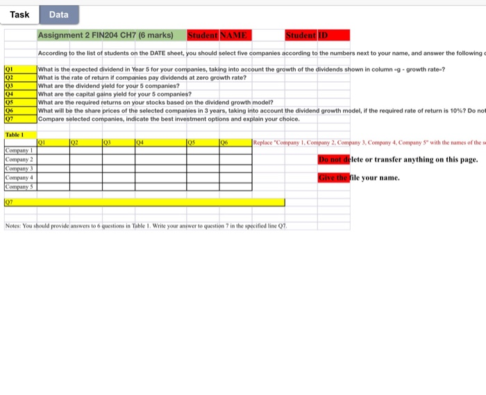 select five companies according to the numbers next to your name, and
