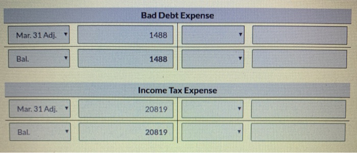 Unearned Service Revenue 1200 Service Revenue 3. 3/31/2022 Bad Debt Expense 1488