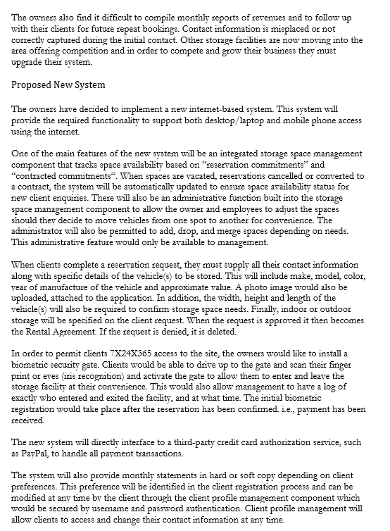 services provided to the clients? And Identify all the stakeholders and their