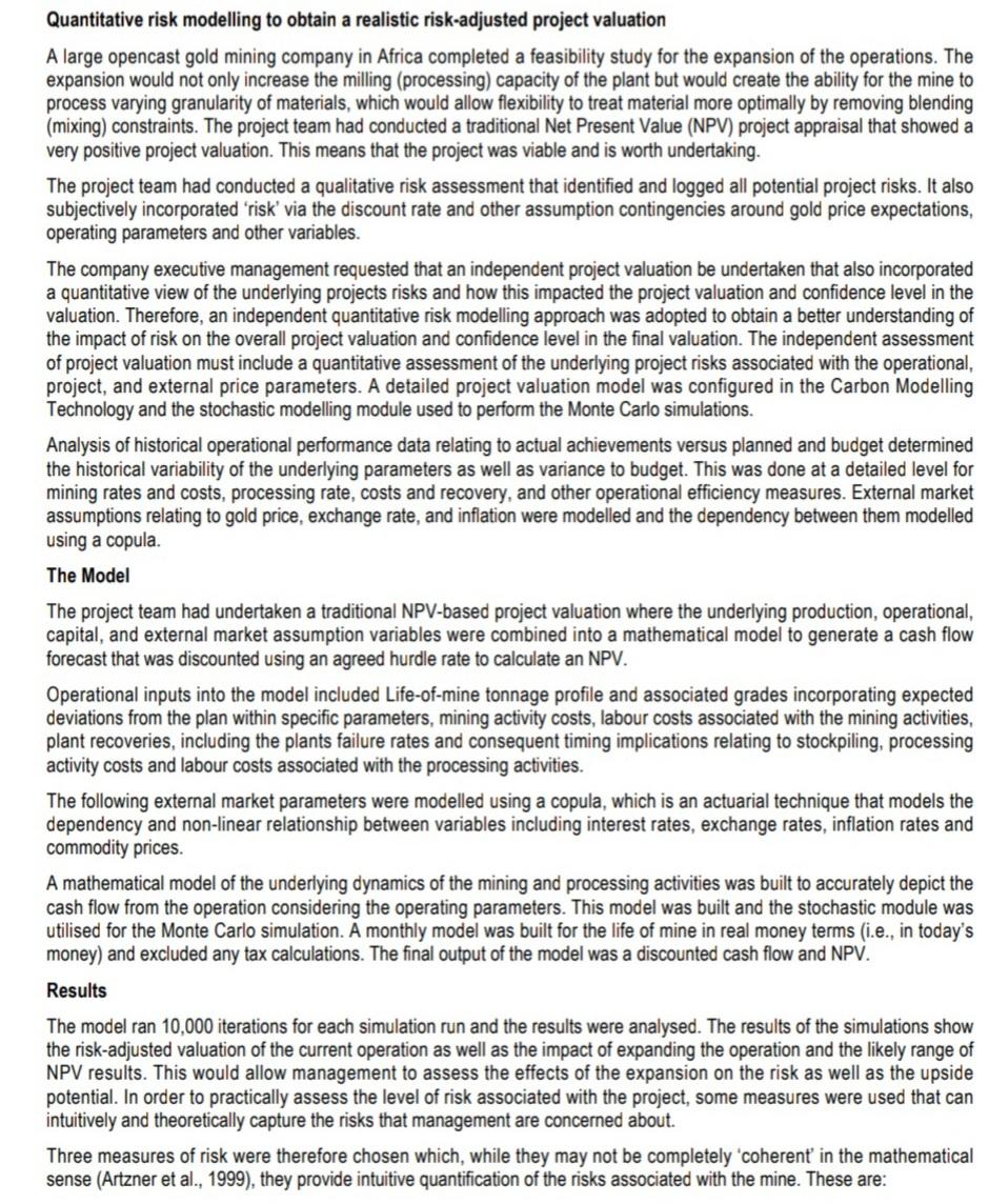 Question 2 Question 2.1 Another risk aggregation approach is the aggregation