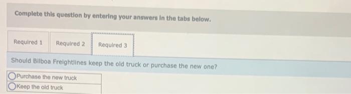 with a new truck. The company has assembled the following information: Purchase