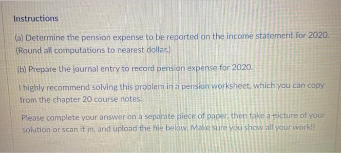 pertaining to the plan for fiscal year 2020. 1. Service cost related