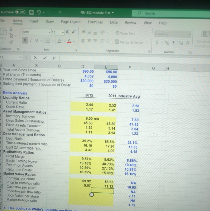 AUTOSave FIN 456 module OSS Search File Home Insert Draw Page Layout
