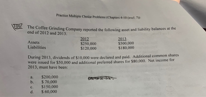  Practice Multiple Choice Problems (Chapters 4-10 (excl. 7)) 109] The Coffee