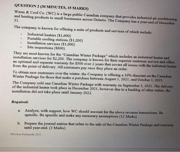 (WC) is a large public Canadian company that provides industrial air conditioning