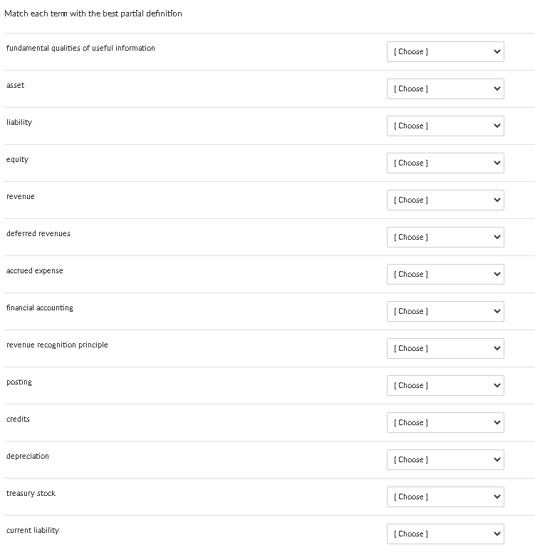  Match each term with the best partial definition fundamental qualities of