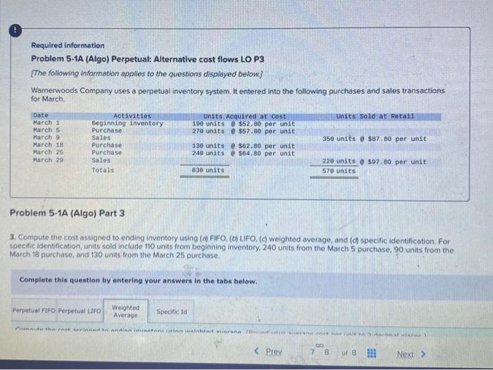 cost 190 units $52,80 per unit 270 units $57.80 per unit Date