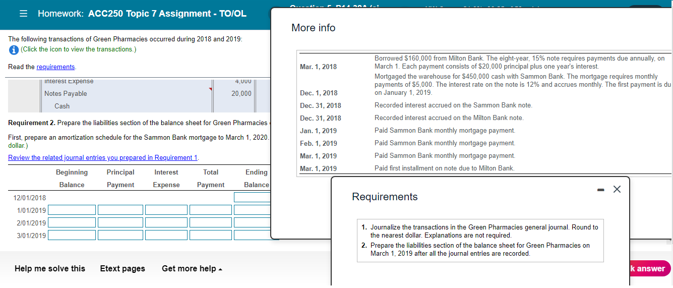  = Homework: ACC250 Topic 7 Assignment - TOIOL More info The