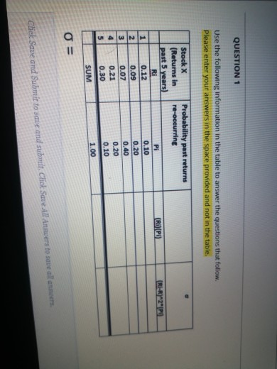 (RI- R2 (PU) Stock Y Ri 0.10 0.06 0.08 0.25 0.35 Pi