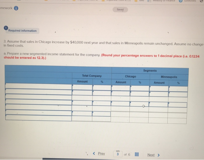 a Segmented Income Statement; Break-Even Analysis (L07-4, LO7-5) [The following information applies