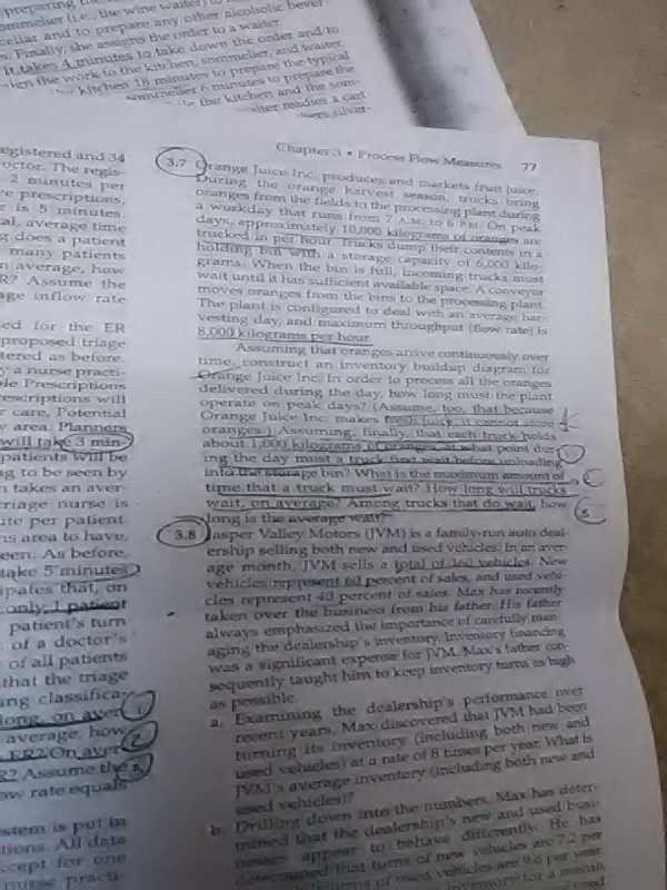 throughput? 3.2 Discuss why it is often easier to measure average inventory