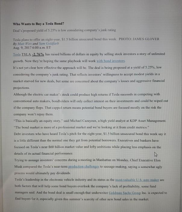 After reading both articles below on Tesla, what are the positives and