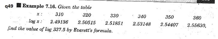  2 949 1 Example 7.16. Given the table 310 320 330