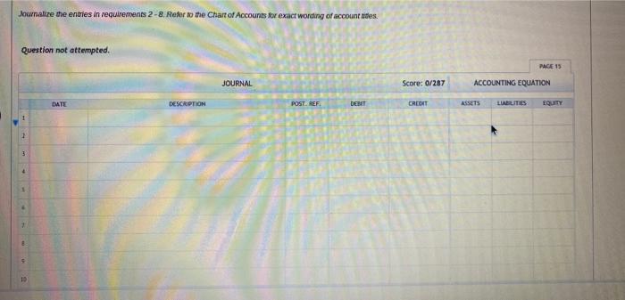  This question is just a journal entry that I'm desperate to