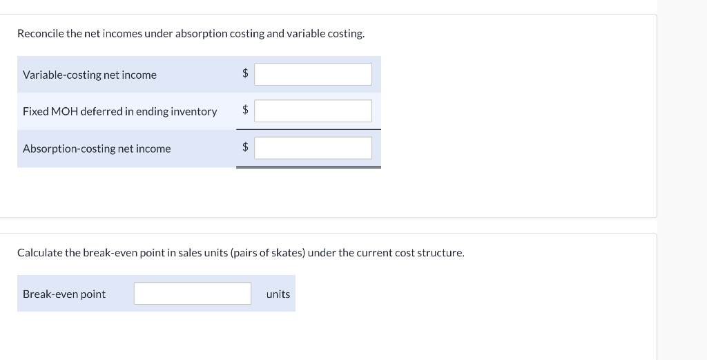 125.) SUNLAND Corp. Income Statement Absorption Costing Production in units Sales in