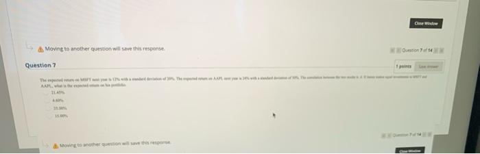 12% with a standard deviation of 20%. The expected returm on AAPL