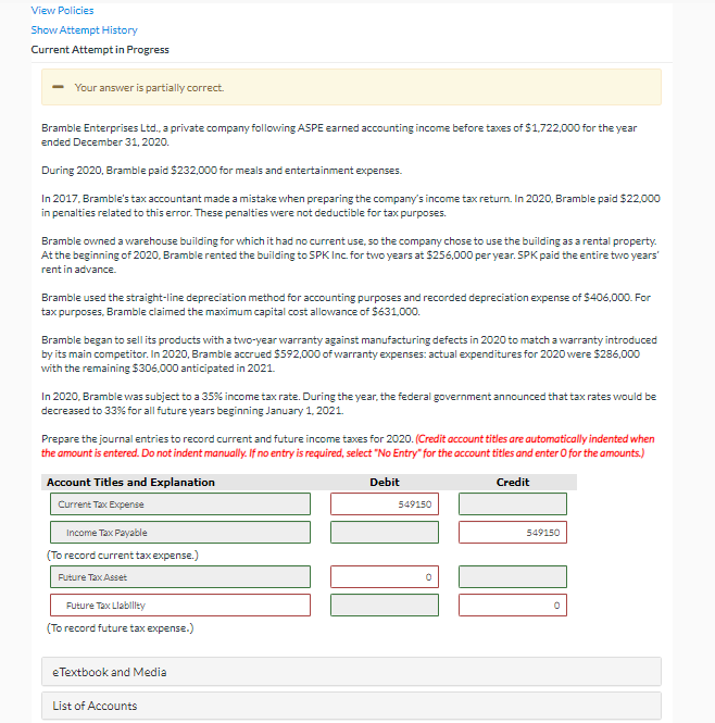 View Policies Show Attempt History Current Attempt in Progress Your answer