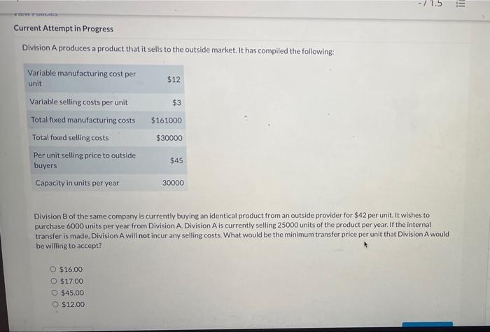19 - 71.5 !! WOWO Current Attempt in Progress Division A produces