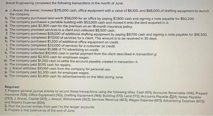 1. Prepare general Journal entries to record these transactions using the following